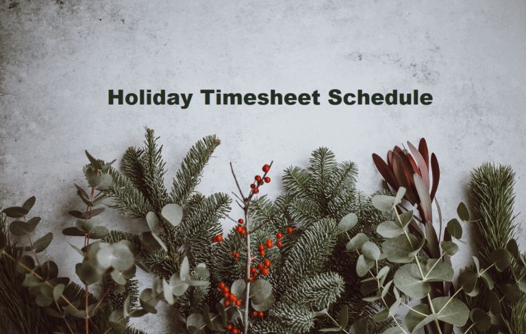 holiday timesheet schedule